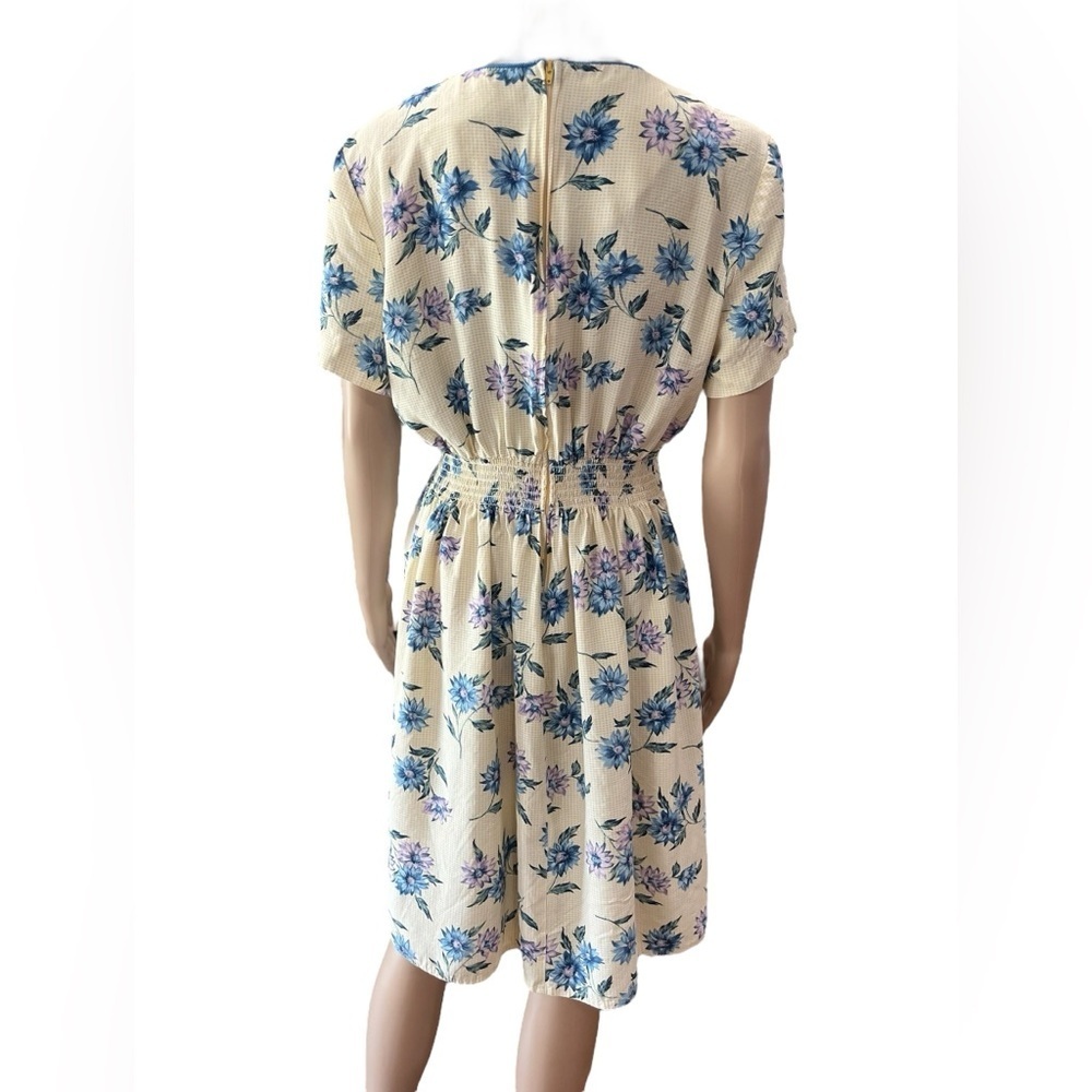 Whirlaway Frocks yellow Cottagecore floral Secretary Dress-10 - Picture 2 of 8